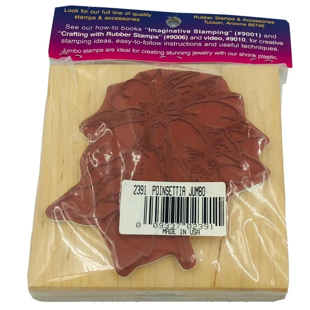 Comotion Rubber Stamps 2391 Large Poinsettia